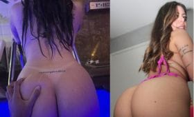 Alice Lins peituda nua tomando banho